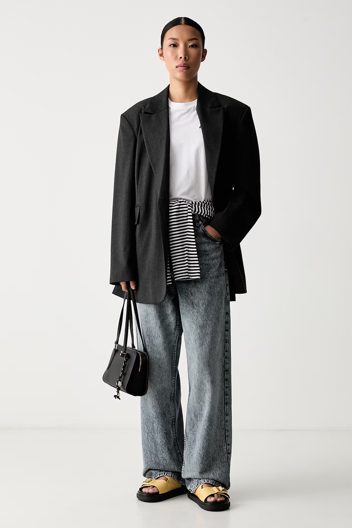 HUGO Blue jeansy relaxed fit damskie Leni_S_B 50563716 granatowy AW26