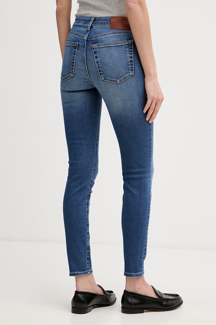 Oblečenie Calvin Klein Jeans rifle skinny dámske LV047G922G modrá