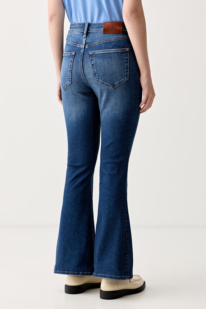 Oblečenie Calvin Klein Jeans rifle flare dámske LV047G917G modrá