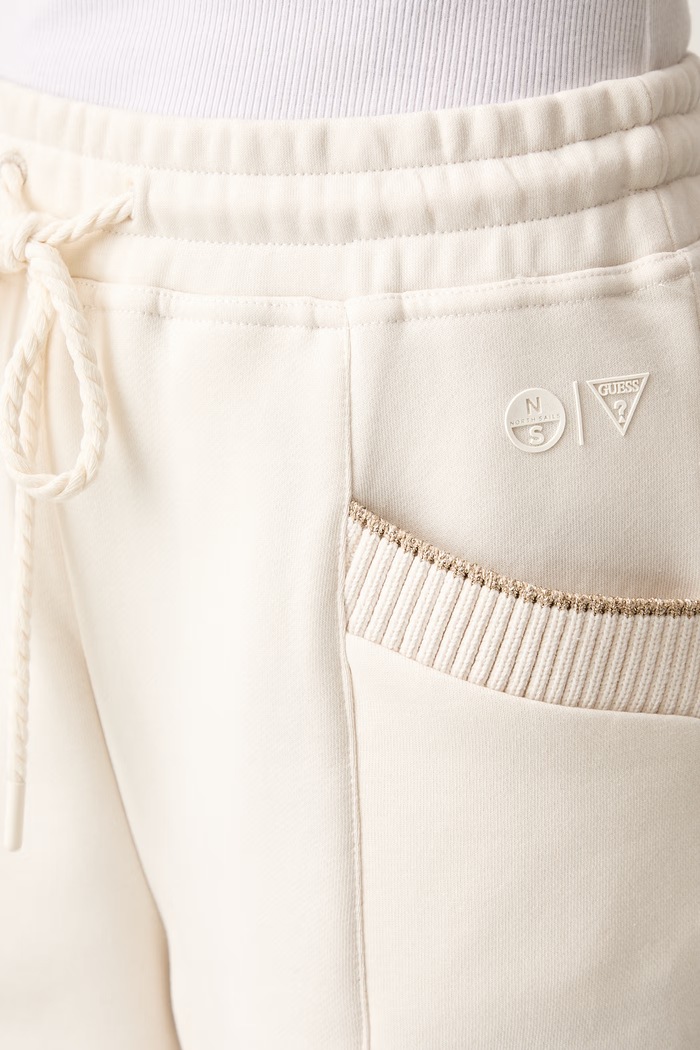 Guess spodnie dresowe damskie z bawełną X NORTH SAILS beżowy W6YB31.K5319