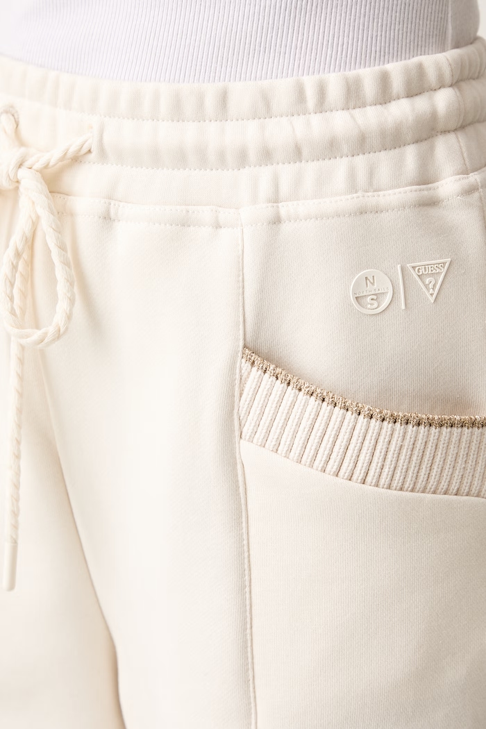 Guess spodnie dresowe damskie z bawełną X NORTH SAILS beżowy W6YB31.K5319