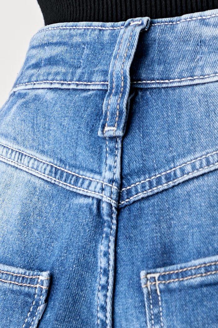Guess дънки wide leg дамски BELLFLOWER син W6YA82.D1331