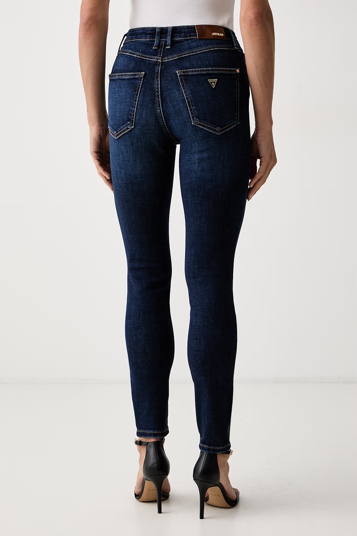 Odzież Guess jeansy skinny damskie 1981 SKINNY W6YA46.D1537 granatowy