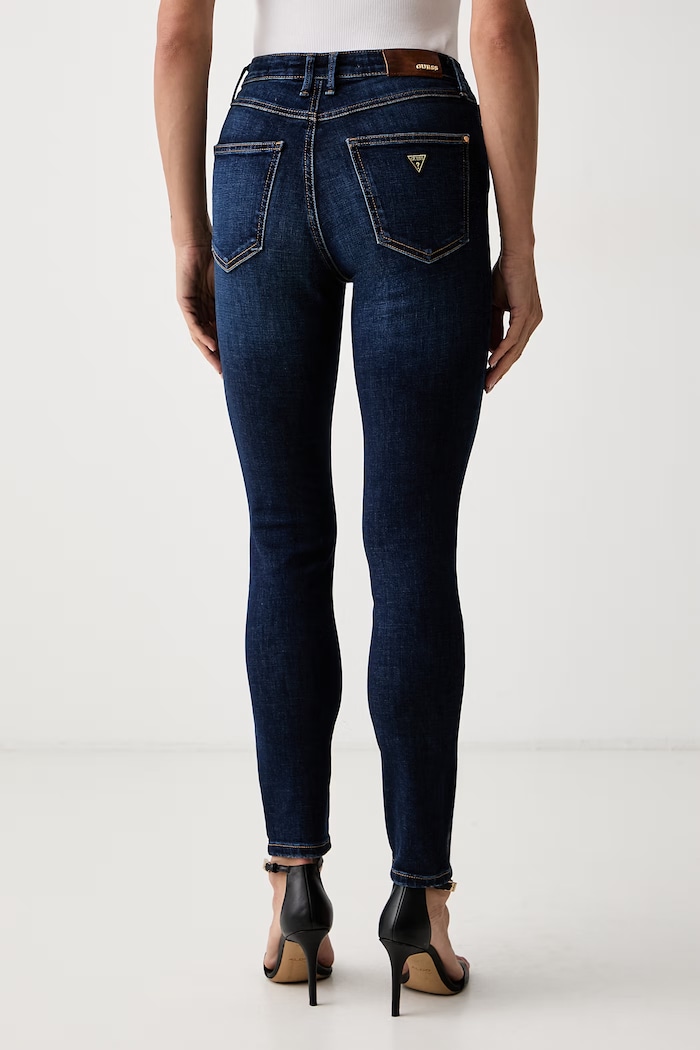 Odzież Guess jeansy skinny damskie 1981 SKINNY W6YA46.D1537 granatowy