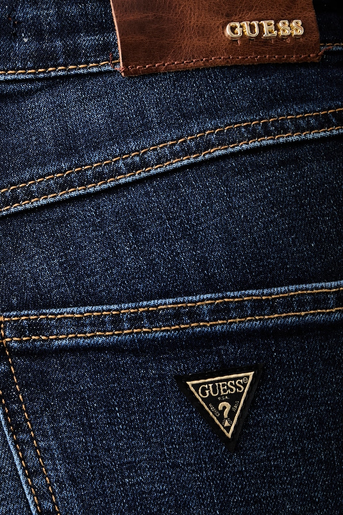 Guess jeansy skinny damskie 1981 SKINNY granatowy W6YA46.D1537