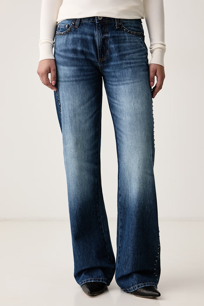 Guess Jeansy straight damskie niebieski W6YA3W.D1356