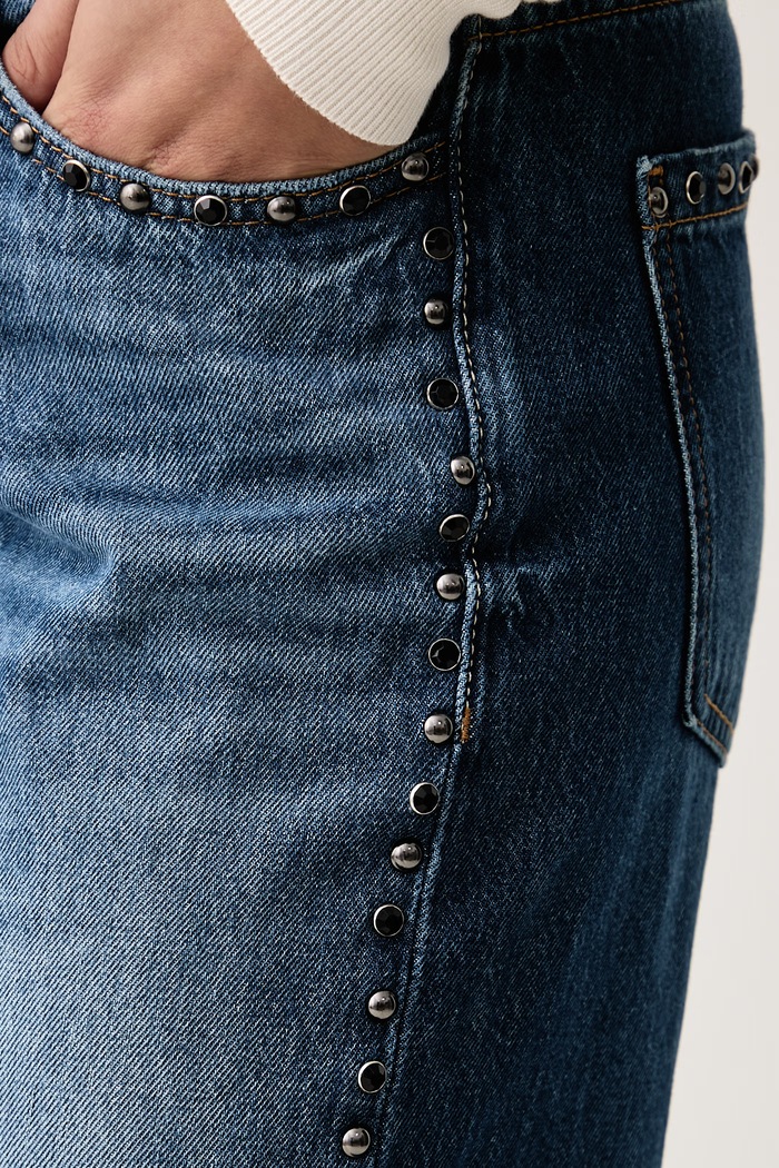 Jeansy straight damskie Guess W6YA3W.D1356 niebieski