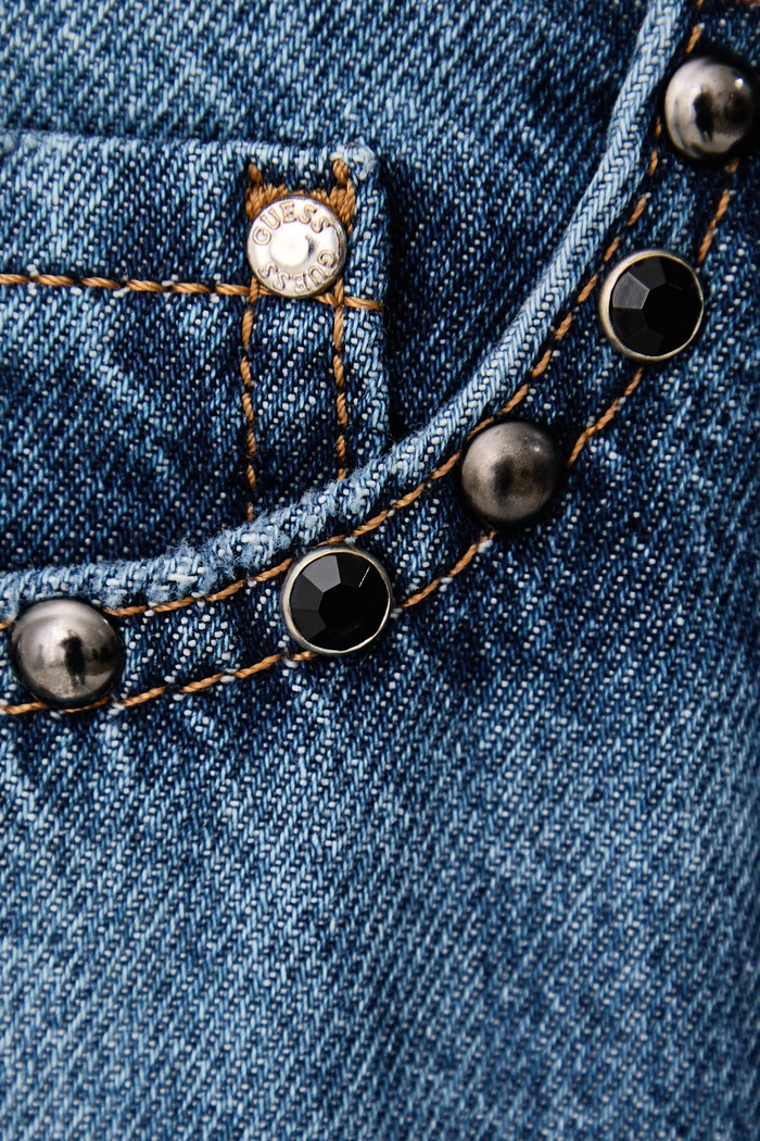 Jeansy straight damskie Guess niebieski W6YA3W.D1356