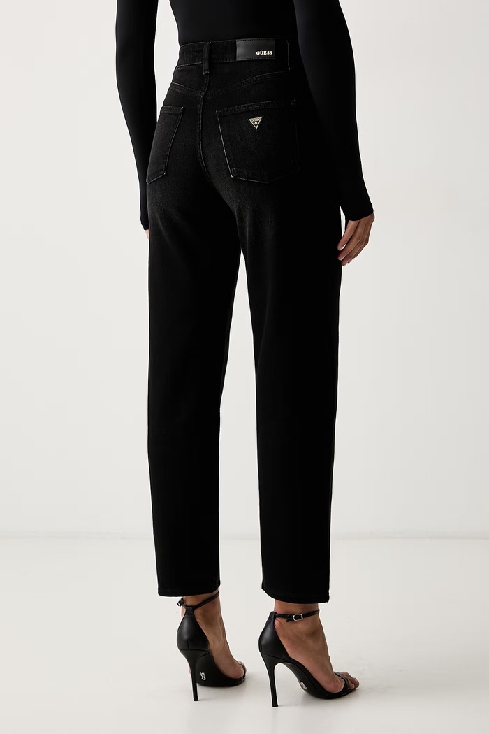 Odjeća Guess tapered traperice za žene NEW MOM W6YA3J.D1544 crna