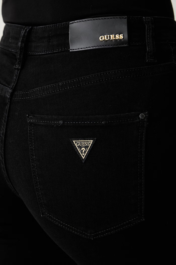 Guess ίσια Γυναικεία SEXY STRAIGHT μαύρο W6YA15.D1589