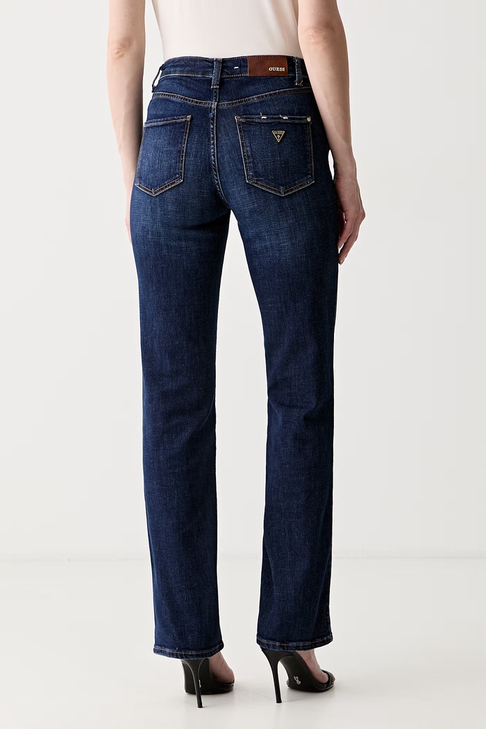 Oblečenie Guess rifle rovné dámske SEXY STRAIGHT W6YA15.D1584 tmavomodrá