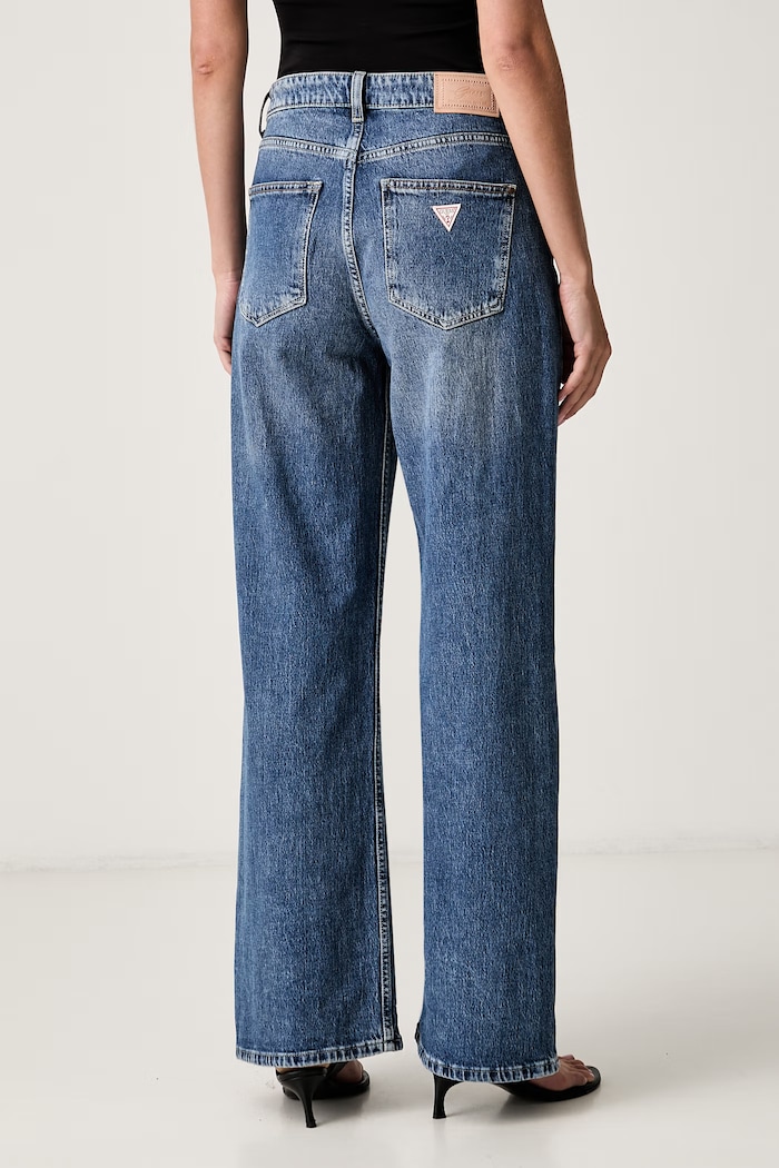 Odzież Guess jeansy wide leg damskie SEXY FLARE W6YA1A.D1340 niebieski