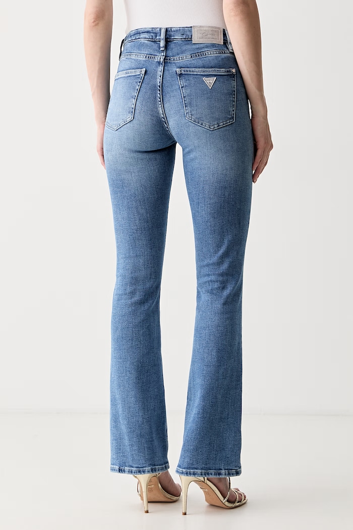 Дрехи Guess дънки flare дамски SEXY FLARE W6YA0L.D1338 син