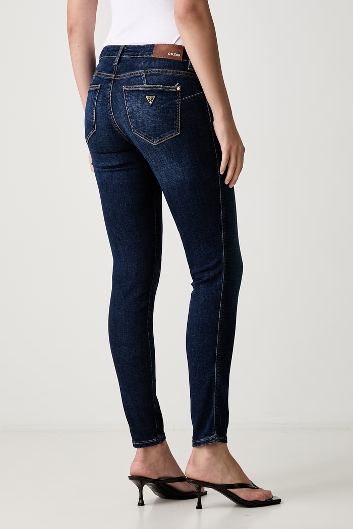 Odzież Guess jeansy skinny damskie CURVE X W6YAJ2.D1582 granatowy