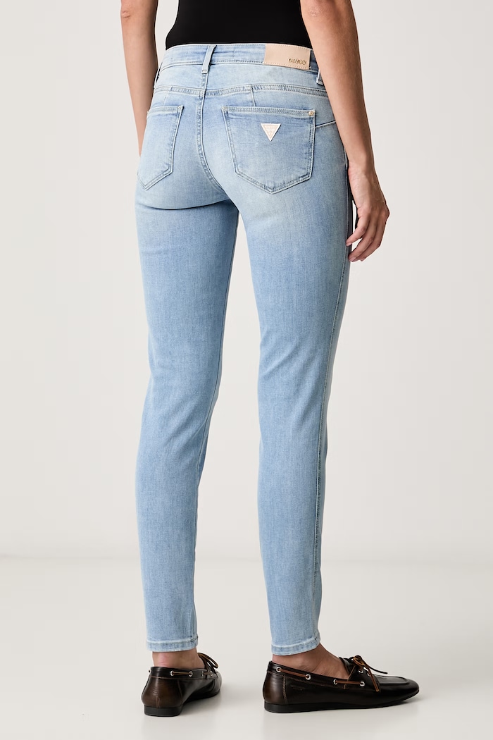 Guess jeansy skinny damskie CURVE X W6YAJ2.D1581 niebieski AW26