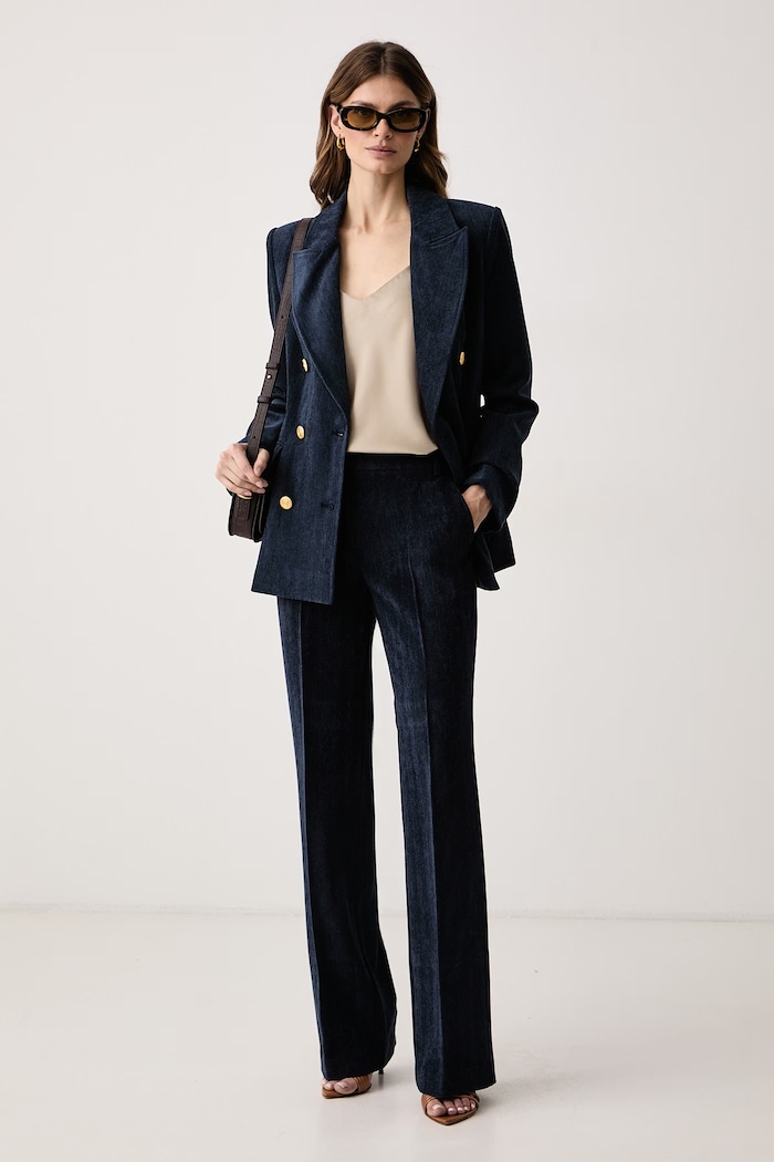 Marciano by Guess Pantaloni pentru femei din velur LILLE G6BB02.W4299 bleumarin AW26