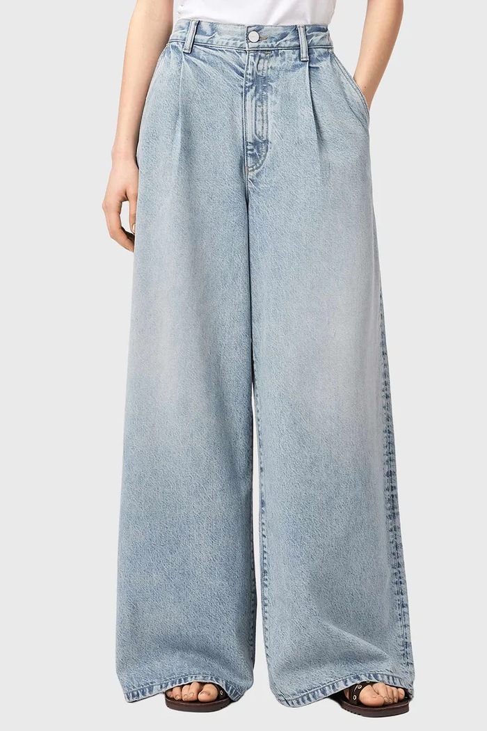 AllSaints rifle wide leg dámske HAZE modrá W073EE