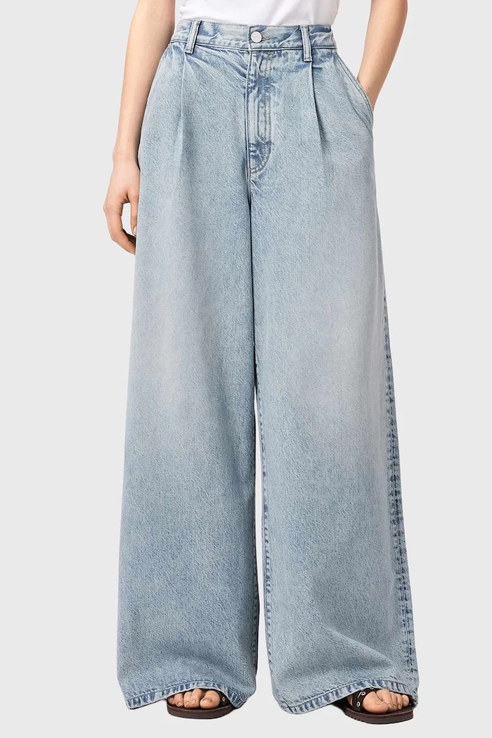 AllSaints rifle wide leg dámske HAZE modrá W073EE