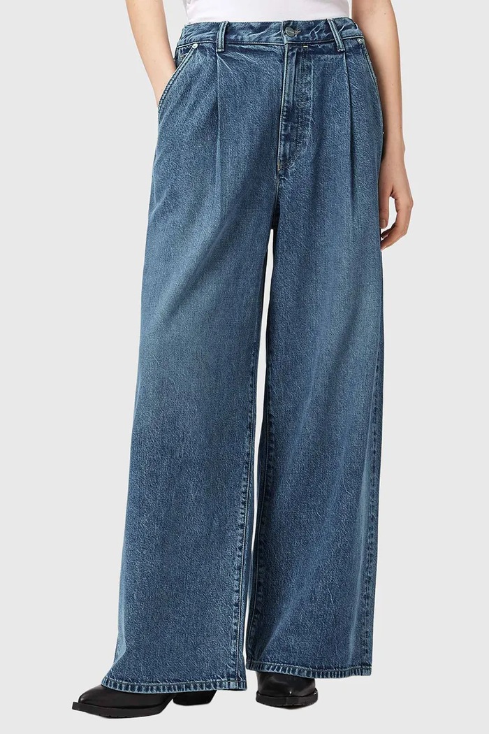 AllSaints rifle wide leg dámske HAZE modrá W047EE