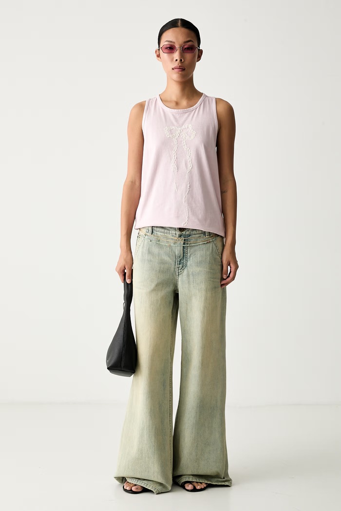 Miss Sixty jeansy wide leg damskie 6M2JJ4450A niebieski AW26