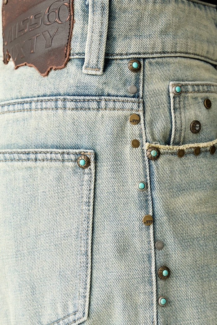 Miss Sixty jeansy straight damskie niebieski 6M2JJ43000