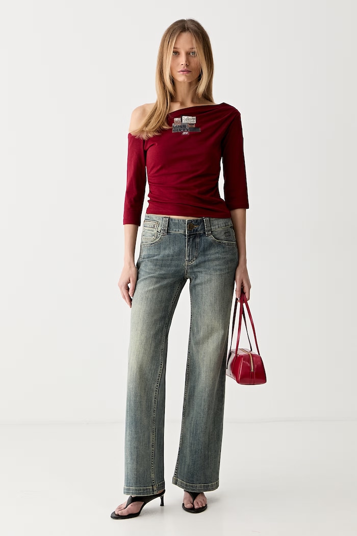 Miss Sixty jeansy flare damskie 6M2JJ42700 niebieski AW26