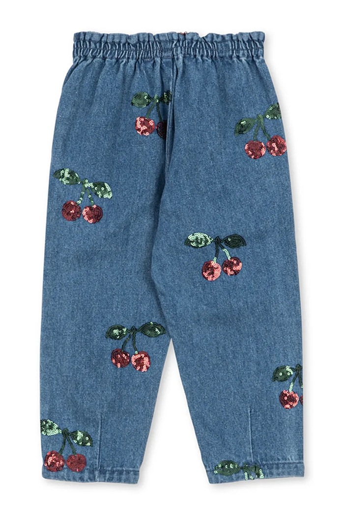 Konges Sløjd Jeansy relaxed fit dziecięce MAGOT SEQUIN FRILL PANTS GOTS KS106546.9BY2 granatowy AW26