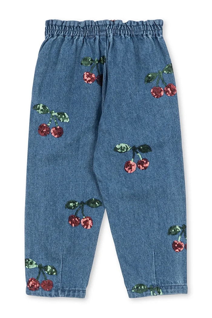 Konges Sløjd Jeansy relaxed fit dziecięce MAGOT SEQUIN FRILL PANTS GOTS KS106546.9BY2 granatowy AW26