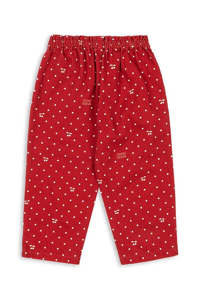 Konges Sløjd Jeansy relaxed fit dziecięce MAGOT FRILL PANTS GOTS KS106539.9BY2 czerwony AW26