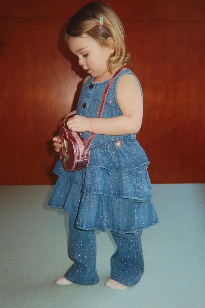 Jeansy dziecięce ELBA SPARKLE JEANS GOTS Konges Sløjd niebieski KS106460.9BY2