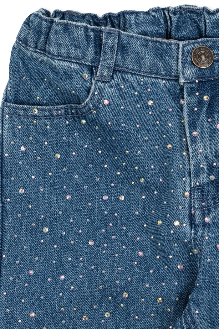 Dziewczynka Konges Sløjd Jeansy dziecięce ELBA SPARKLE JEANS GOTS KS106460.9BY2 niebieski