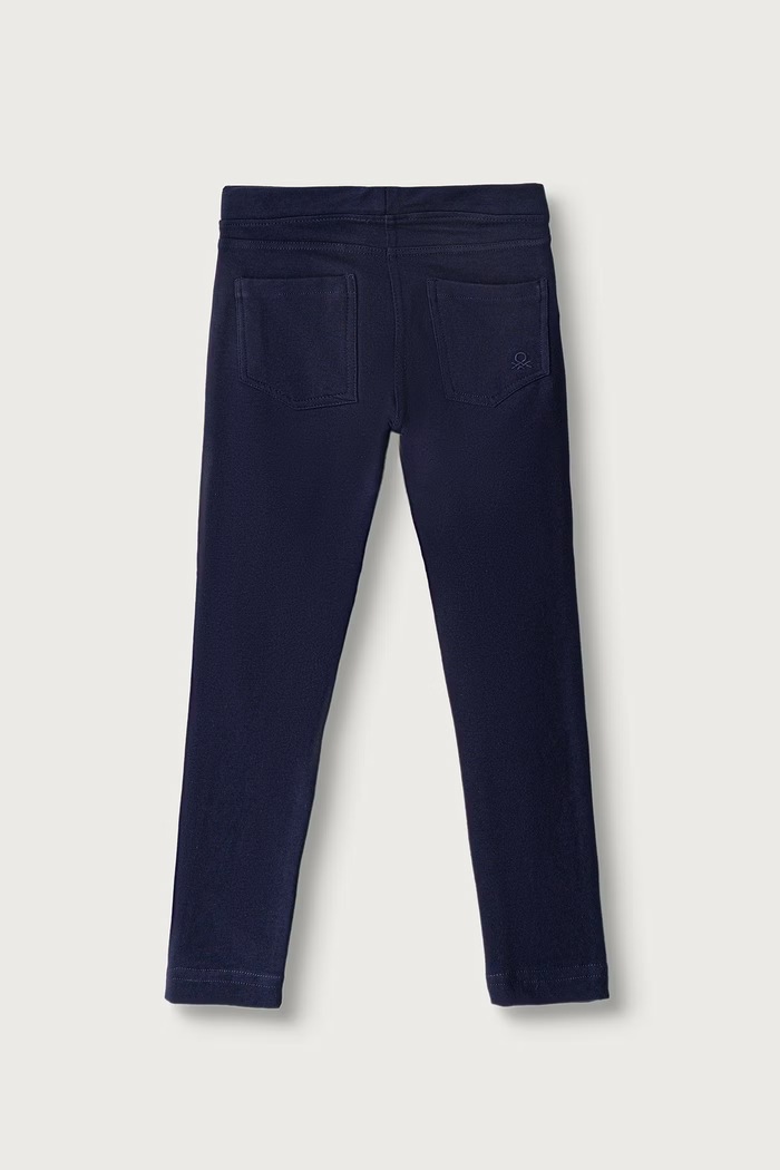 United Colors of Benetton Legginsy dziecięce bawełniane z elastanem 4T32CE00S.G.Reproposal granatowy AW26