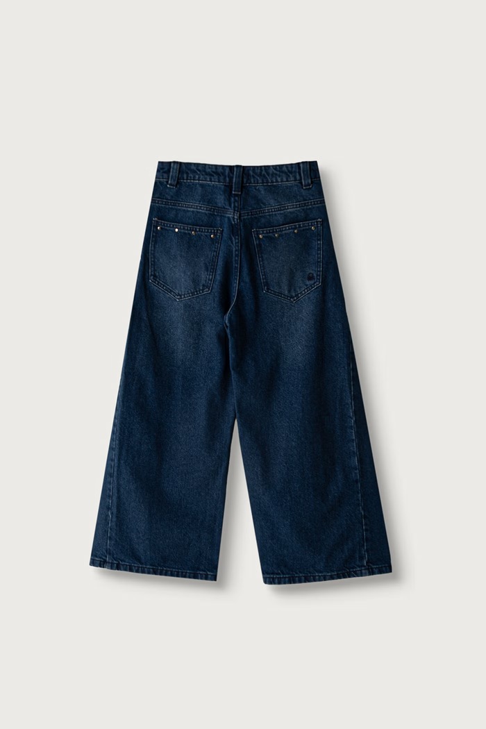 United Colors of Benetton Rifle wide leg detské 4RJFCE04Z.G.Seasonal tmavomodrá AW26