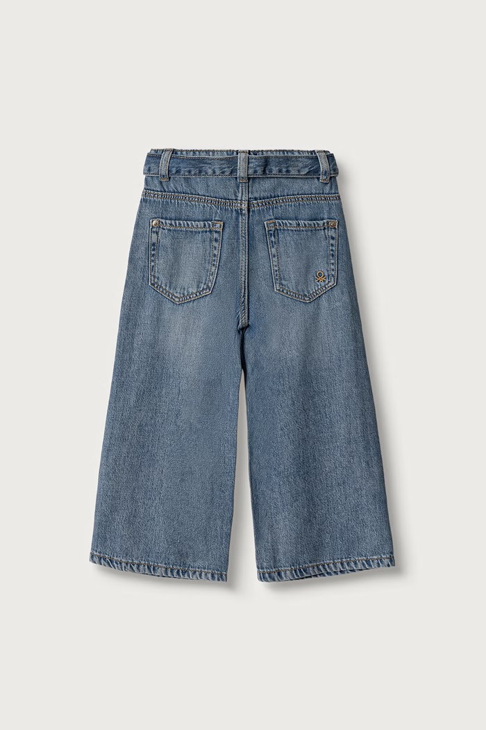 United Colors of Benetton Jeansy wide leg dziecięce 4KGZGE02M.P.Seasonal niebieski AW26
