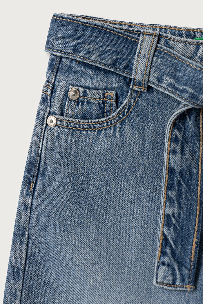 Dziewczynka United Colors of Benetton Jeansy wide leg dziecięce 4KGZGE02M.P.Seasonal niebieski
