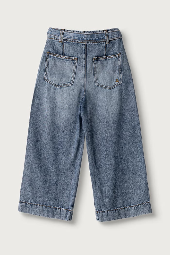United Colors of Benetton Rifle wide leg detské 4KGZCF060.G.Seasonal modrá AW26