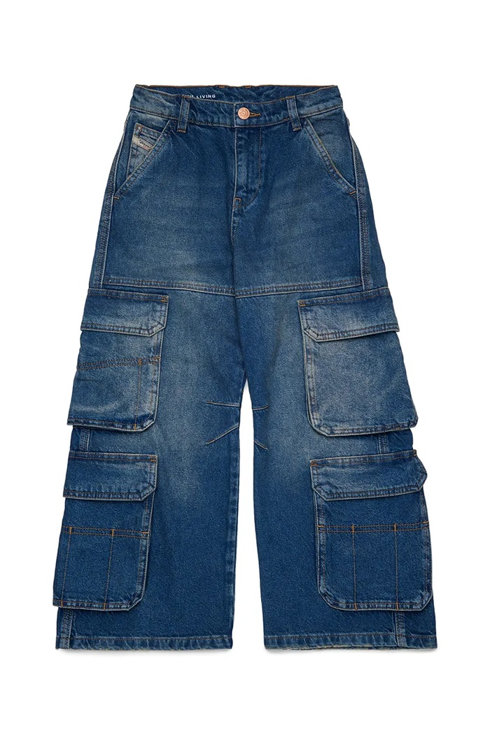 Diesel Jeansy dziecięce D-ARGJX-CARGO-S-J TROUSERS niebieski J02514.KXBU1