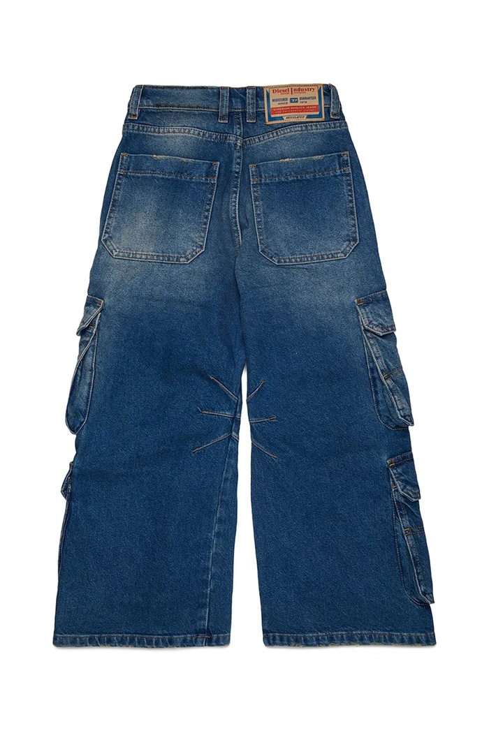 Diesel Jeansy dziecięce D-ARGJX-CARGO-S-J TROUSERS J02514.KXBU1 niebieski AW26