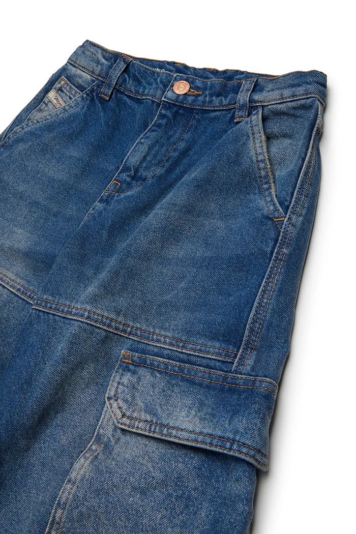 Dziewczynka Diesel Jeansy dziecięce D-ARGJX-CARGO-S-J TROUSERS J02514.KXBU1 niebieski