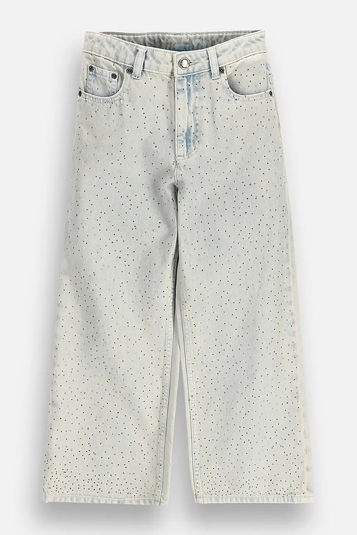 Coccodrillo Jeansy wide leg dziecięce niebieski ZC6123113CJG