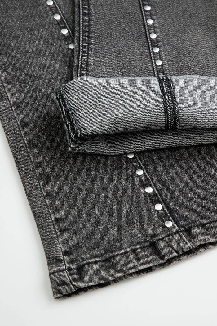 Jeansy flare dziecięce Coccodrillo szary ZC6123111CJG