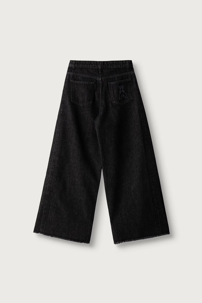 Patrizia Pepe Τζιν wide leg παιδικά D0034 7P0029 μαύρο AW26
