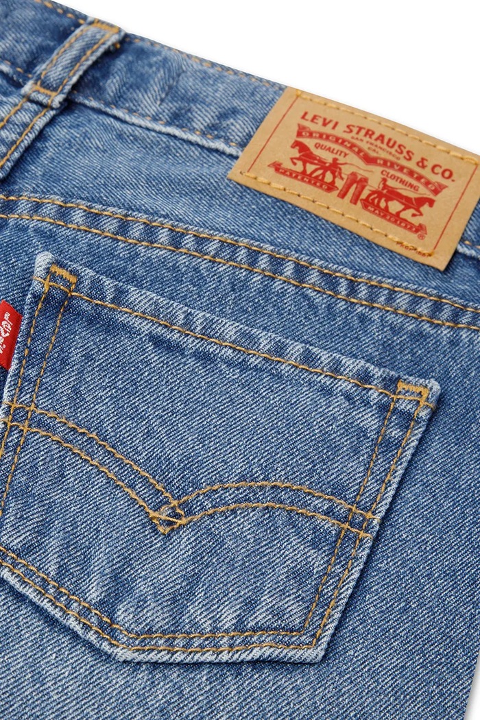 Κοριτσίστικα Levi's τζιν wide leg παιδικά EMBROIDERED HIGH RISE BAGG 4ER730 μπλε