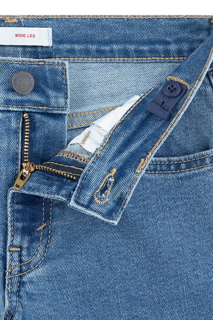 Levi's kavbojke s širokimi hlačnicami otroške WIDE LEG JEANS W/ROLL-CUFF 4ER361 modra