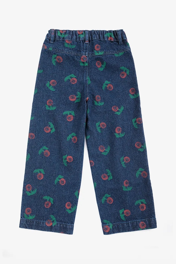 Момиче Bobo Choses Дънки straight за деца Stamp Bloom 226AC070 тъмносин