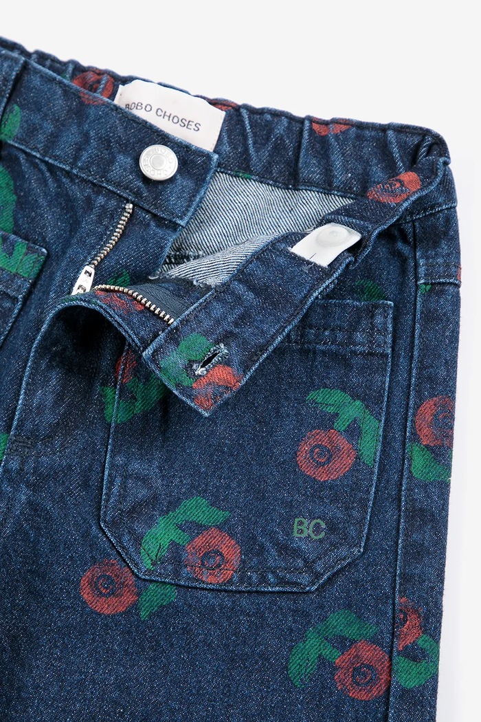 Дънки straight за деца Stamp Bloom Bobo Choses 226AC070 тъмносин