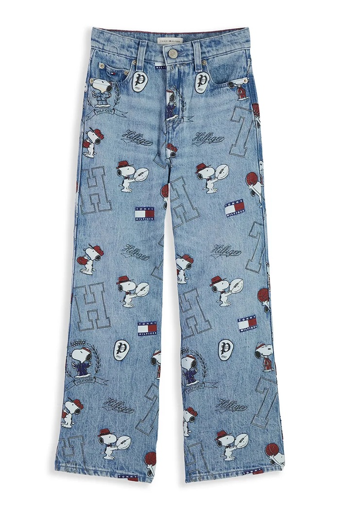 Tommy Hilfiger Jeansy wide leg dziecięce x Peanuts KG0KG09623.116.122.9BY2 niebieski AW26