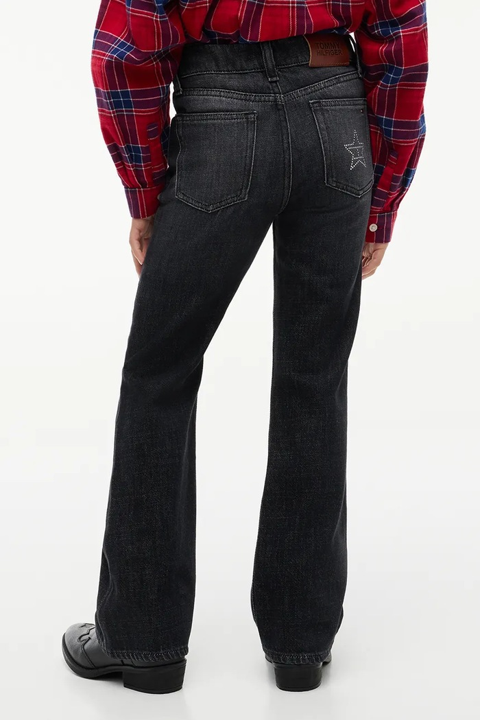 Dziewczynka Tommy Hilfiger Jeansy flare dziecięce FLARE KG0KG09626.9BY2 czarny