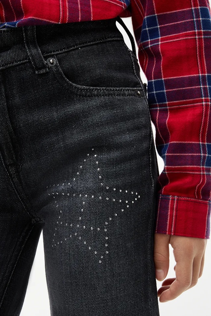Jeansy flare dziecięce FLARE Tommy Hilfiger czarny KG0KG09626.9BY2