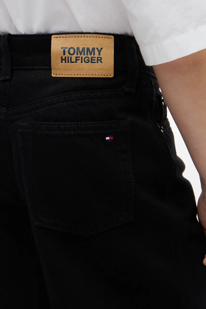 Jeansy wide leg dziecięce MABEL Tommy Hilfiger czarny KG0KG09622.116.122.9BY2